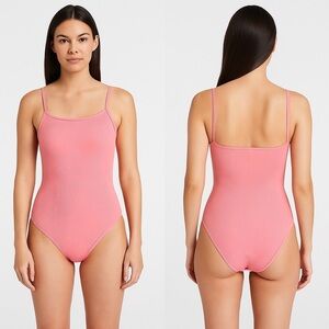 Wild Fable Pink Ribbed Bodysuit XS Sleeveless Balletcore Soft Girl Barbiecore